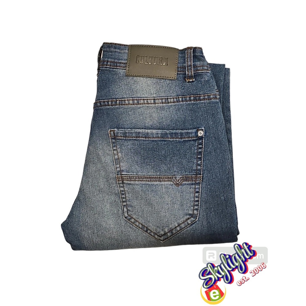 Cultura Men's Performance Skinny Fit Blue Stretch Denim Jeans Size 28x30‎